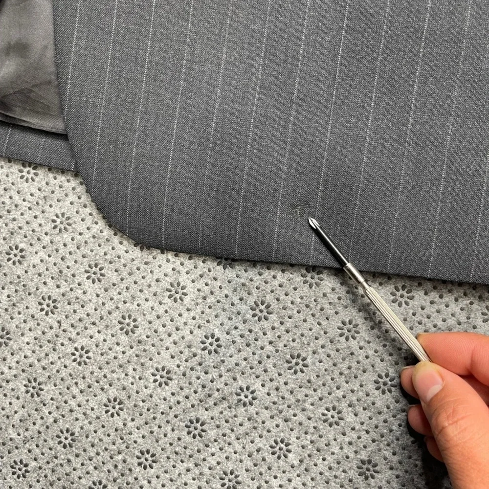 Brooks Brothers 346 Grey Pinstripe Suit 44L Blazer 34x33 Pleated Pants‎ Wool